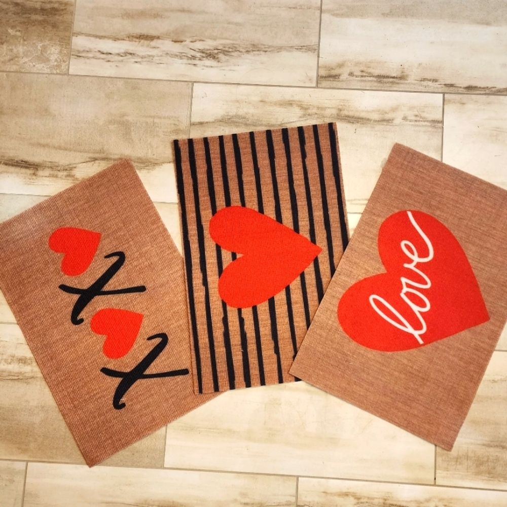 DOOR MAT (VALENTINE'S) set of 3 NWT